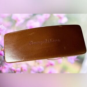 Tommy Bahama Tan Hinged Eyeglass Case